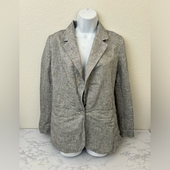 A New Day Linen One Button Unstructured Oversized Blazer Women's Size XS Gray D2 - Picture 1 of 5